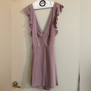 Blue Life Mauve Backless Dress with Ruffles